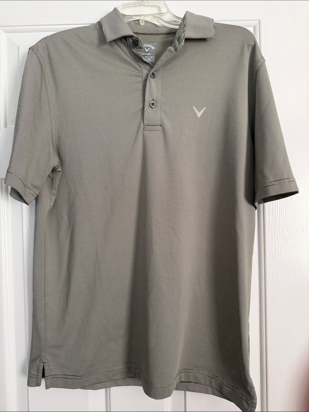 Callaway Men's Light Grey Striped Golf Polo